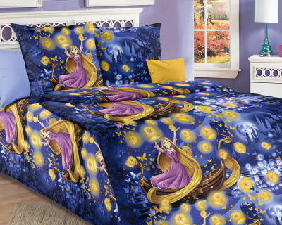 Постельное белье Ночные фонарики 1 Перкаль синий